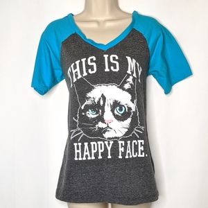 Grumpy‎ cat baseball style tee size: L